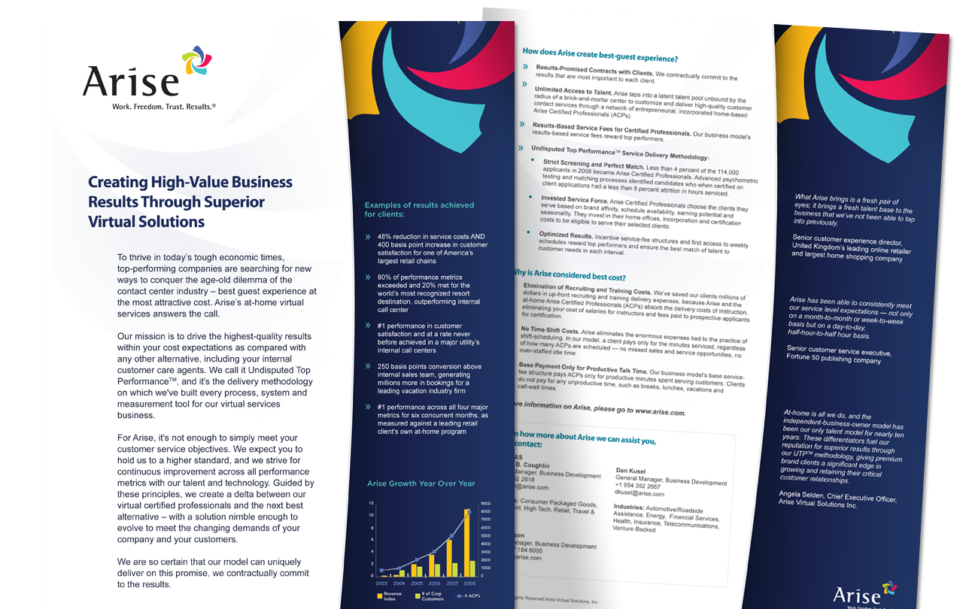 Arise Virtual Solutions Best Flyer Design By PYI